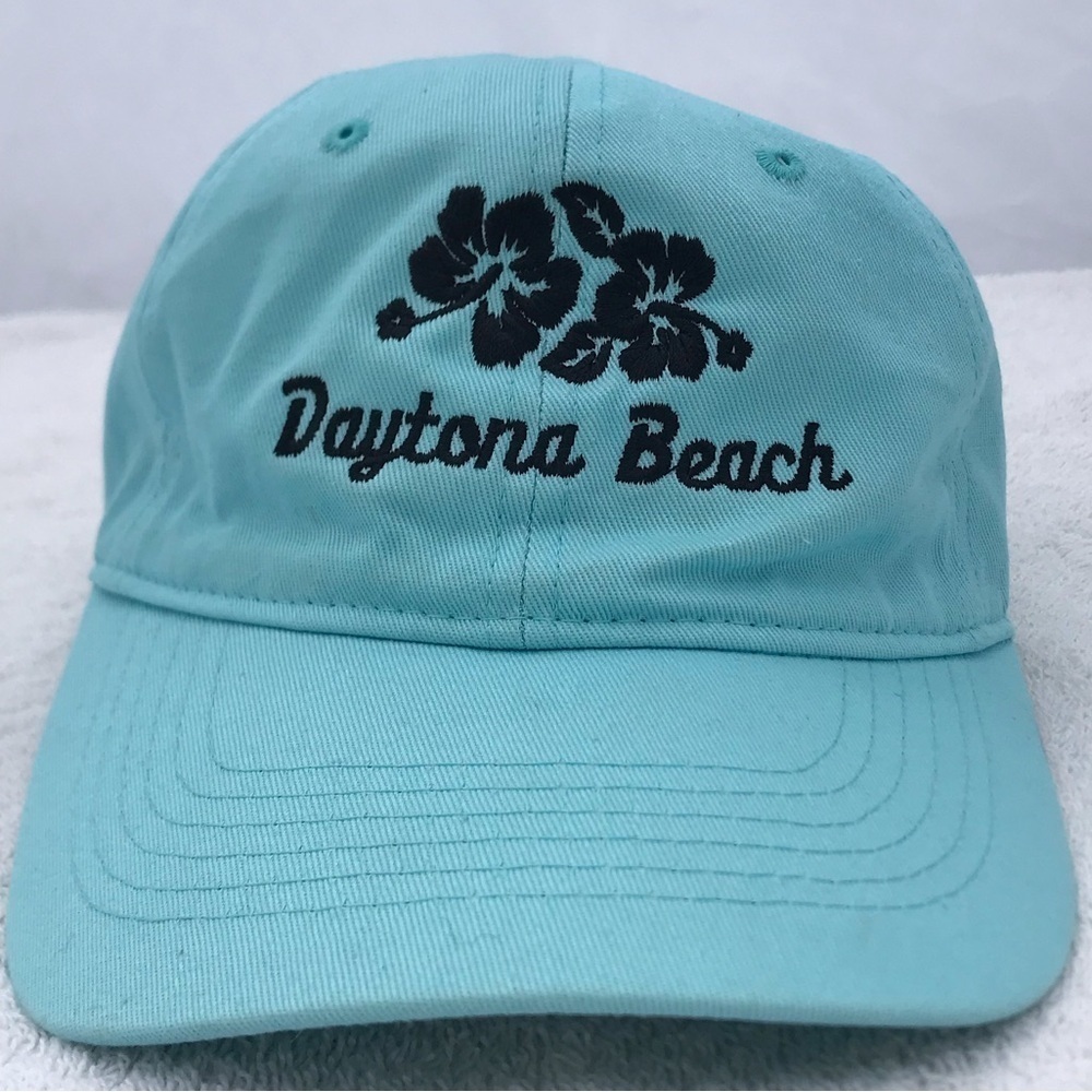 DMR Classic Headwear for Daytona Beach Flower Art Adjustable Aqua Baseball Cap